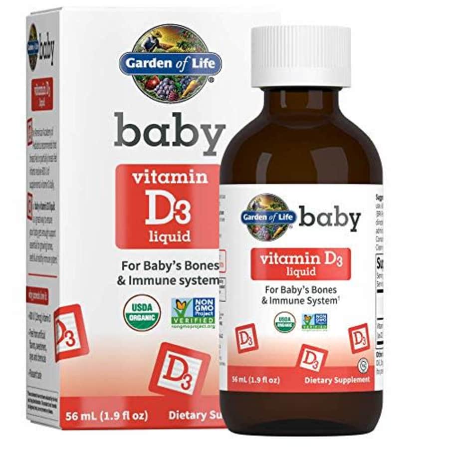 Garden of Life Baby Vitamin D3 Liquid, 600 IU (15 mcg) Organic Liquid Vitamin D for Infants & for $36