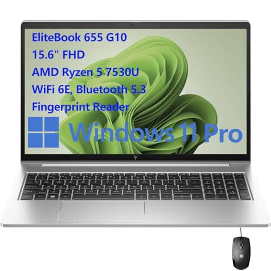 HP EliteBook 655 G10 15.6" FHD Business Laptop Computer, AMD Hexa-Core Ryzen 5 7530U (Beat for $649