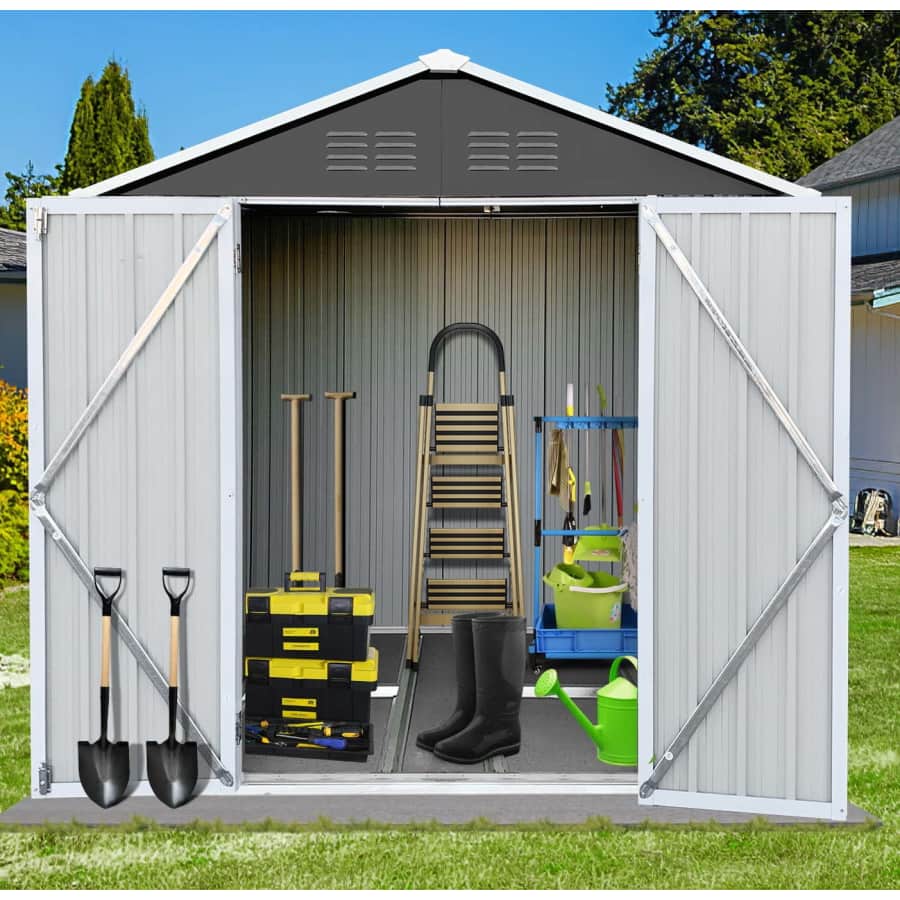 6' x 4' Outdoor Metal Storage Shed: $140 6' x 4' Outdoor Metal Storage Shed: $140
