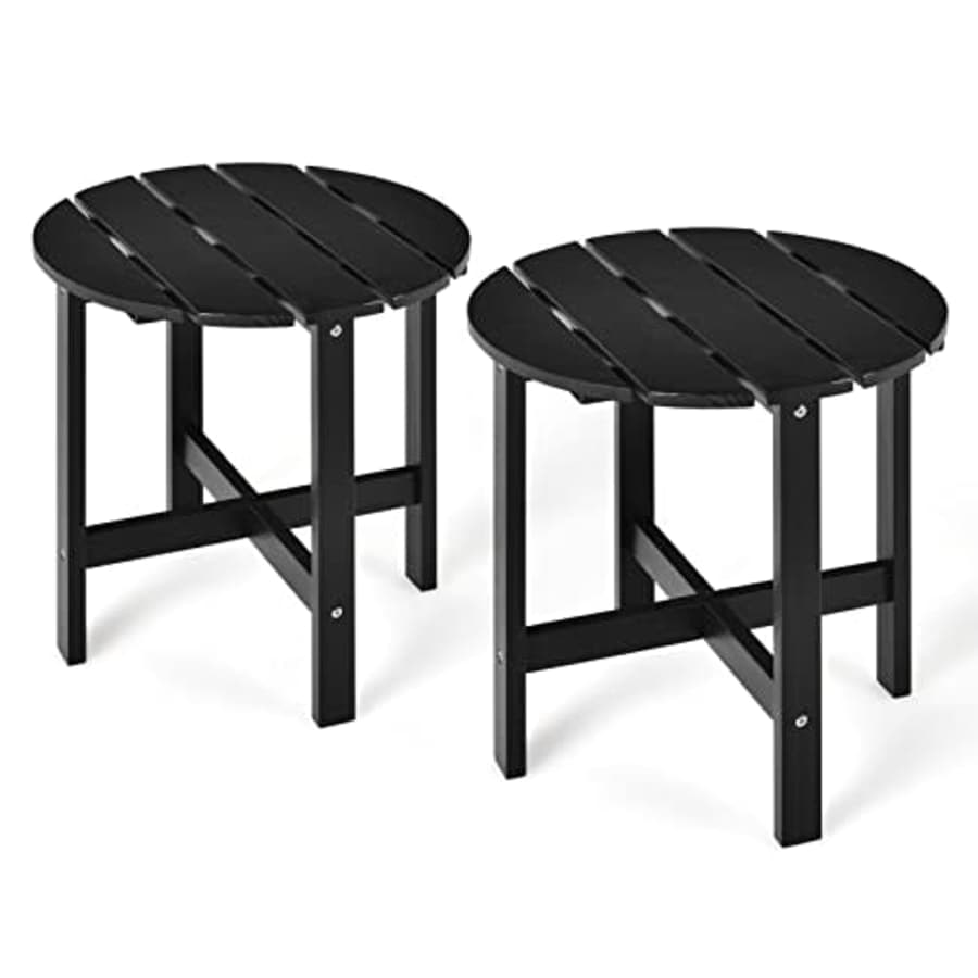 Tangkula Round Outdoor Side Table, 18 Inch Adirondack Table, Outdoor Indoor Chairside End Tables, for $75