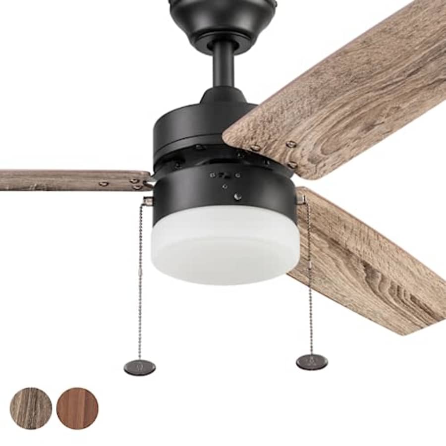 Prominence Home Reston, 48 Inch Modern Farmhouse LED Ceiling Fan with Light, Pull Chain, Dual for $73
