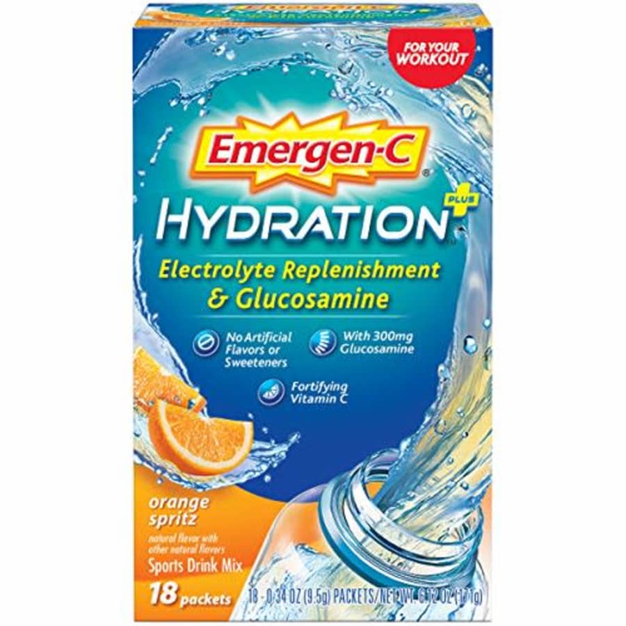Emergen-C Hydration+ Sports Drink Mix with Vitamin C (18 Count, Orange Spritz Flavor with for $13