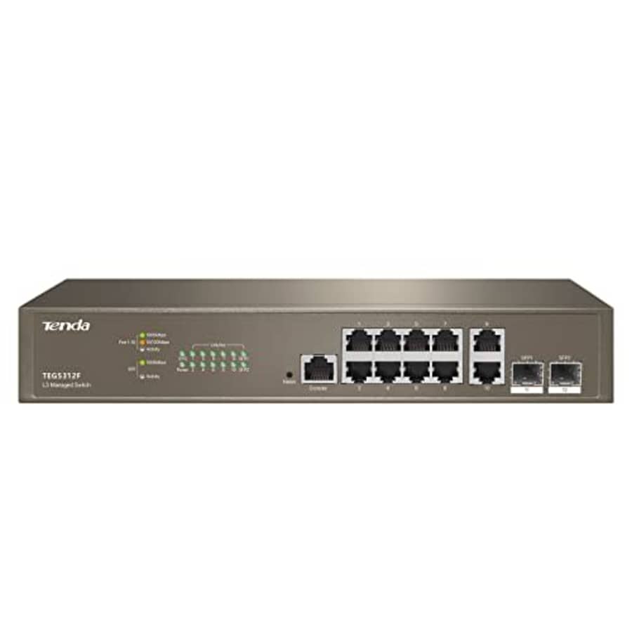 Tenda 12-Port Gigabit L3 Managed Switch (TEG5312F)|10 Port GE, 2 x 1G SFP with 1 x Console for $120