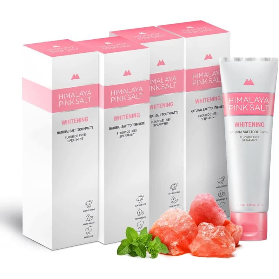 Himalaya Pinksalt 3.9-oz. Natural Whitening Toothpaste 4-Pack for $15