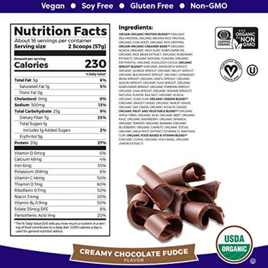 Orgain Organic Plant Based Meal Replacement Powder, Creamy Chocolate Fudge - 20g Protein, Vegan, for $38 Orgain Organic Plant Based Meal Replacement Powder, Creamy Chocolate Fudge - 20g Protein, Vegan, for $38