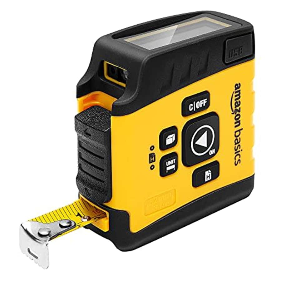 Amazon Basics 2-in-1 Class II Laser Tape Measure, 131-Foot Laser Measure, 16-Foot Tape Measure for $32