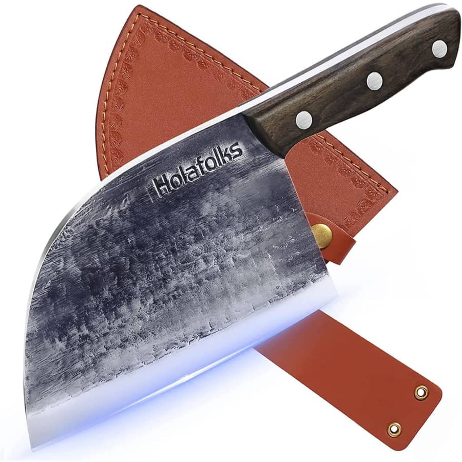 HolaFolks 6.7" Full Tang Serbian Meat Cleaver for $15 HolaFolks 6.7" Full Tang Serbian Meat Cleaver for $15
