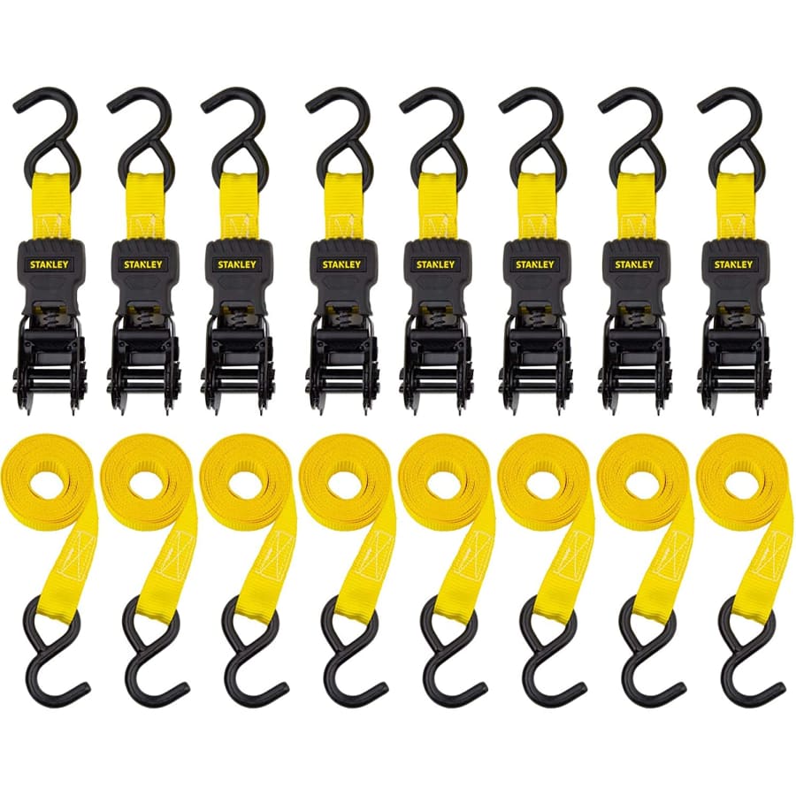 Stanley Tools 10-Foot Ratchet Tie Down Straps 8-Pack for $33