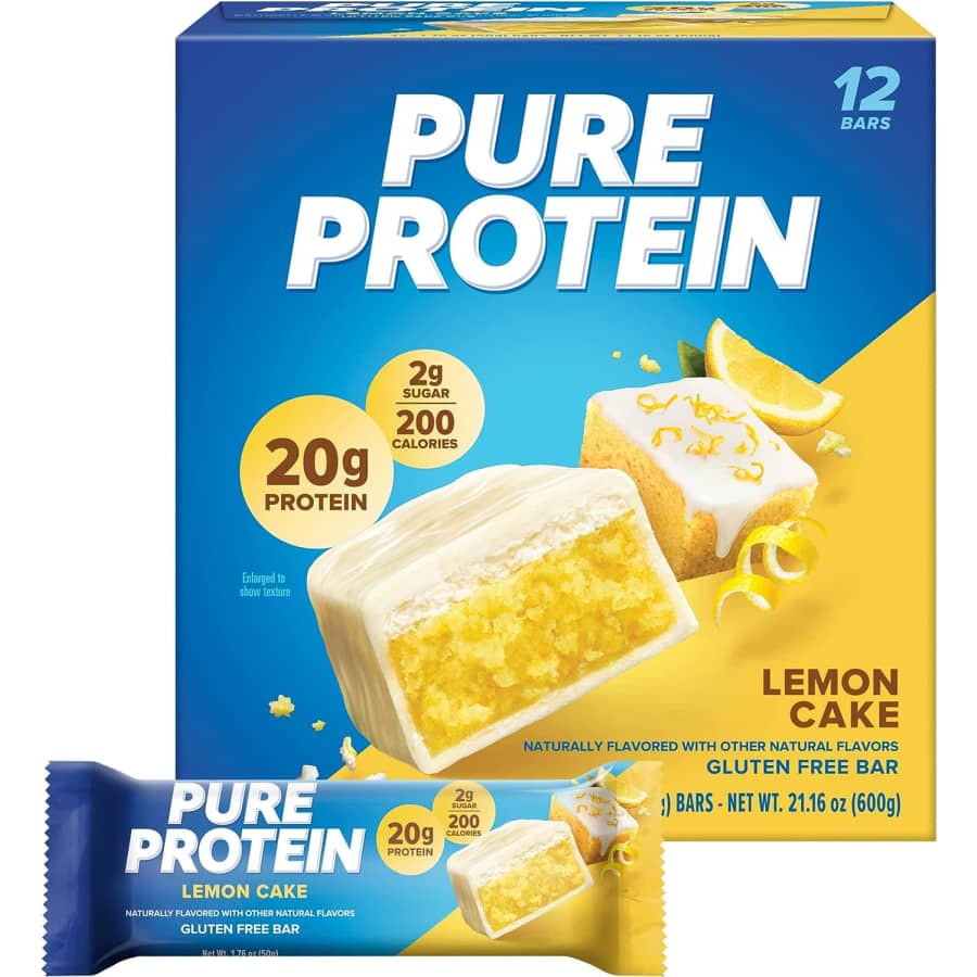Pure Protein Lemon Cake Protein Bar 12-Pack for $12 via Sub & Save Pure Protein Lemon Cake Protein Bar 12-Pack for $12 via Sub & Save