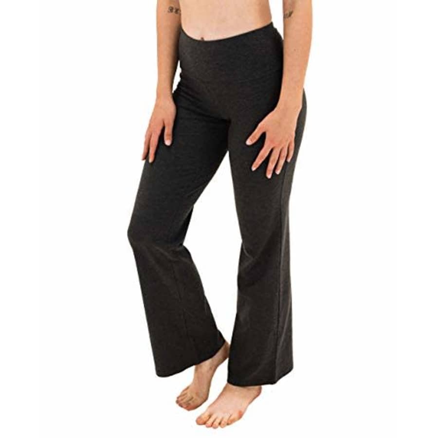 Spalding Women's Misses Activewear High Waisted Bootleg Yoga Pant, Charcoal Heather, M for $34