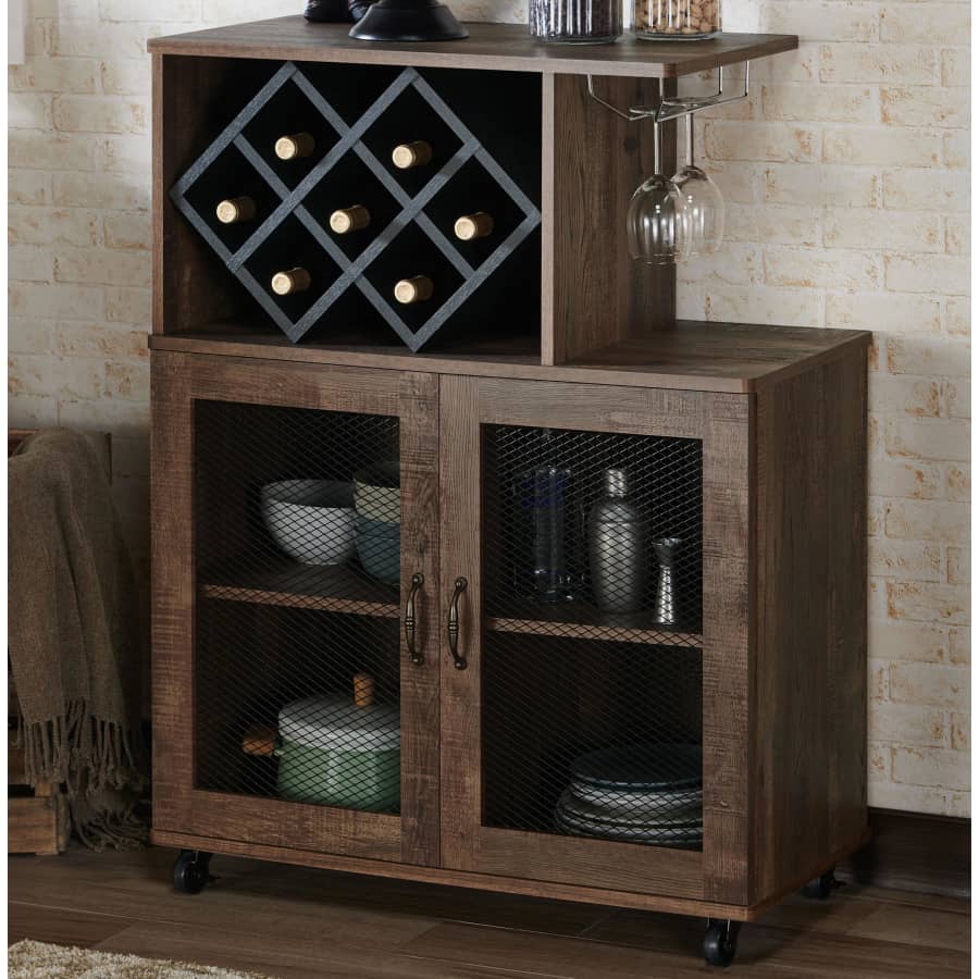 Furniture of America Ari Mobile Mini Bar for $226