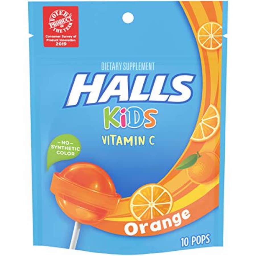 Halls Kids Pops Vitamin C, Orange, 10 Count for $10 Halls Kids Pops Vitamin C, Orange, 10 Count for $10