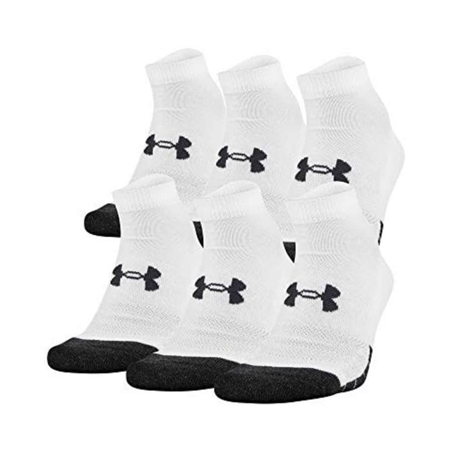 Under Armour Adult Performance Tech Low Cut Socks, Multipairs, White (6-Pairs), Medium for $55 Under Armour Adult Performance Tech Low Cut Socks, Multipairs, White (6-Pairs), Medium for $55
