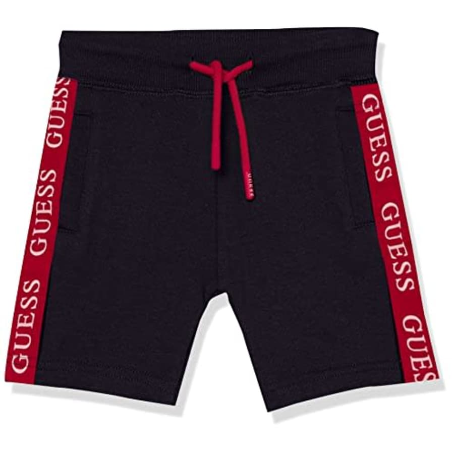 GUESS Boys' Logo Taping Organic French Terry Active Shorts, Smart Blue, 16 for $22