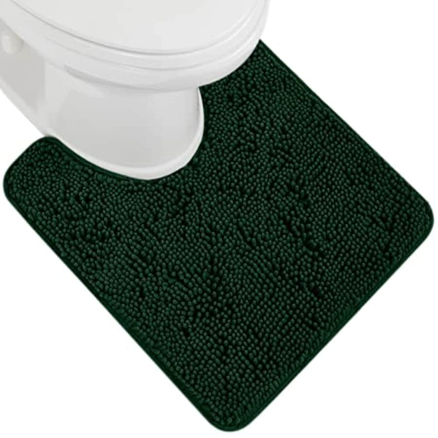 Gorilla Grip Plush Absorbent Shaggy Chenille Bath Rug Mat for Toilet Base with Rubber Backing, for $20