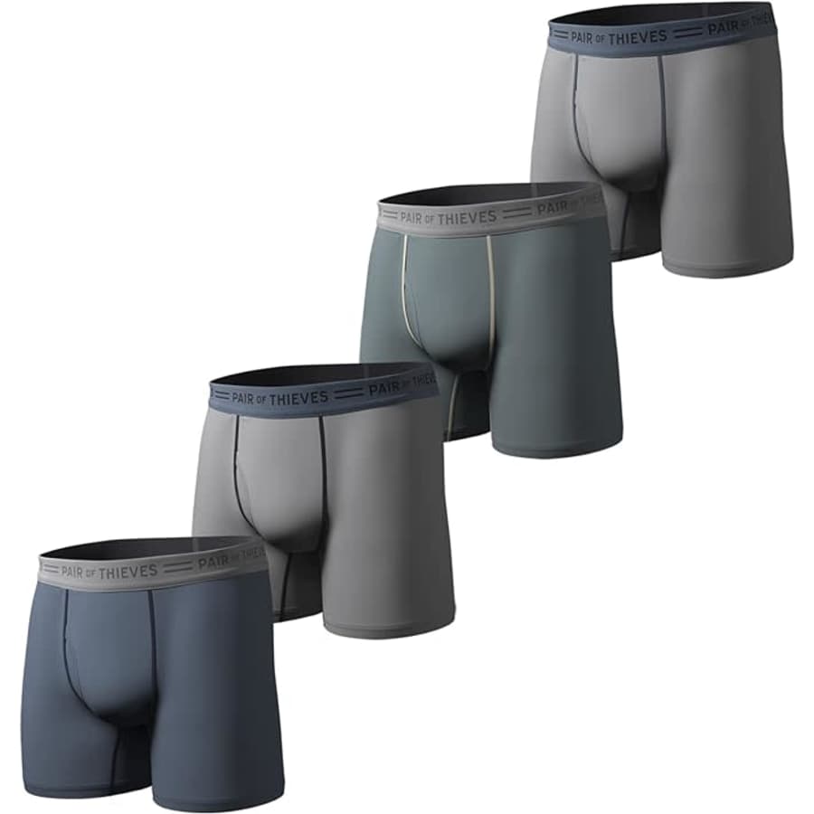 Pair of Thieves Men's Soft Cotton Boxer Briefs 4-Pack for $13 Pair of Thieves Men's Soft Cotton Boxer Briefs 4-Pack for $13