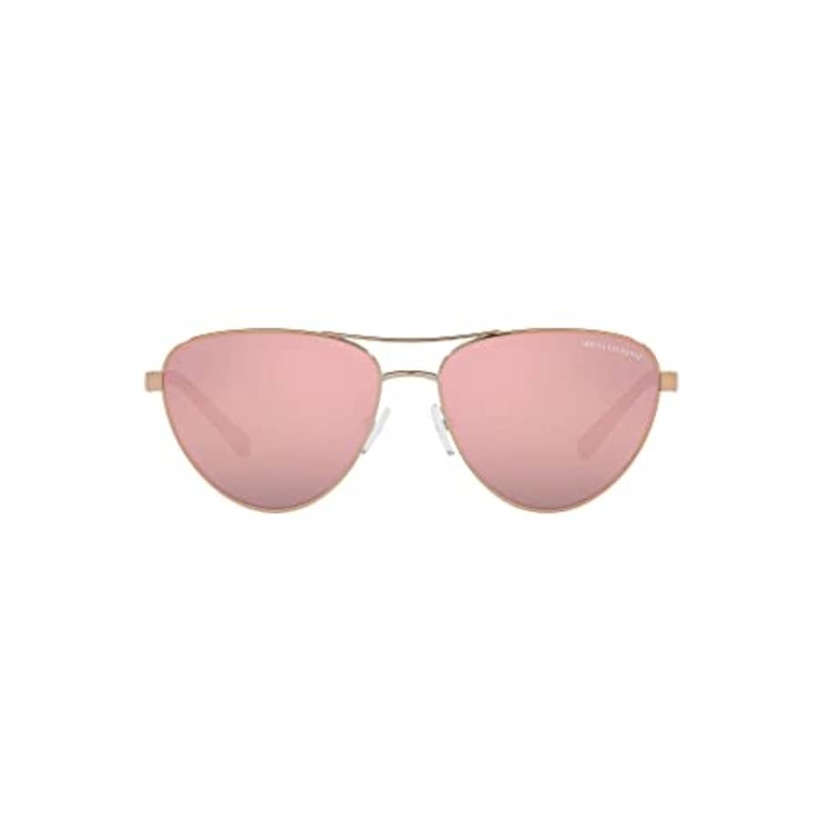 A|X ARMANI EXCHANGE Women's AX2042S Pilot Sunglasses, Grey Mirrored Rose Gold, 57 mm for $67