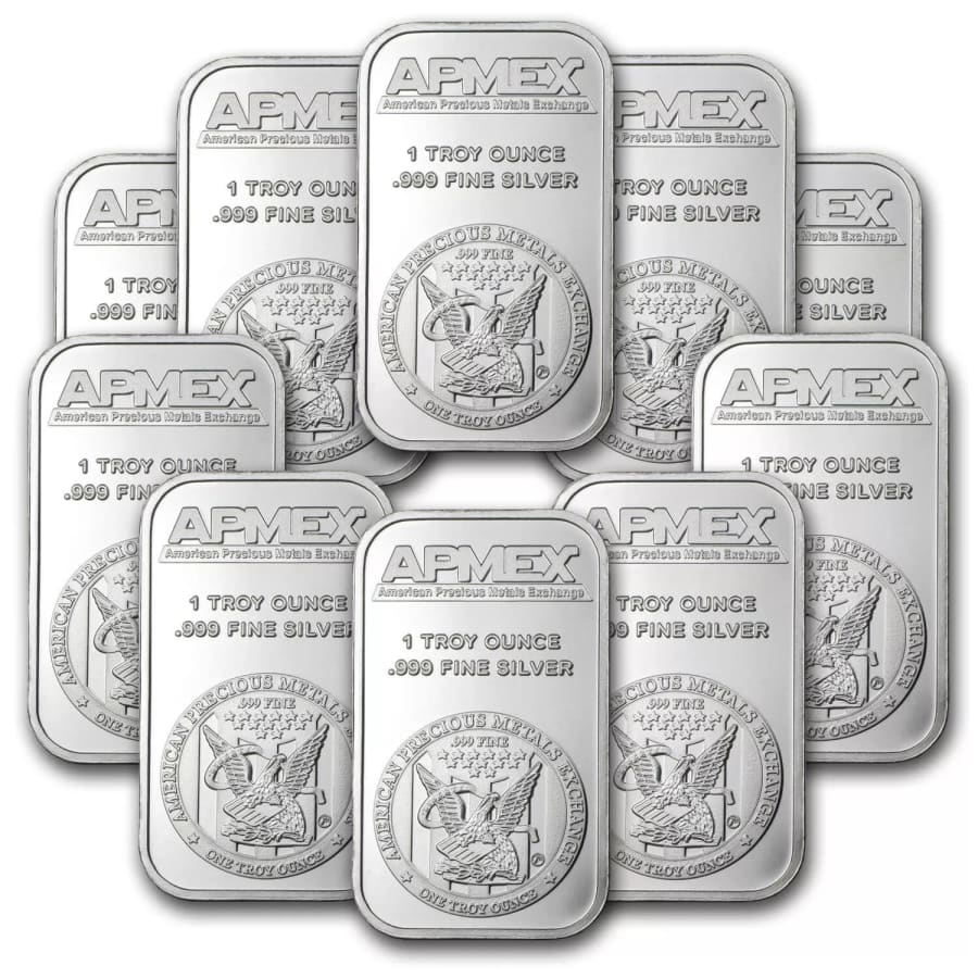 1-oz. Apmex Silver Bar 10-Pack for $340 1-oz. Apmex Silver Bar 10-Pack for $340