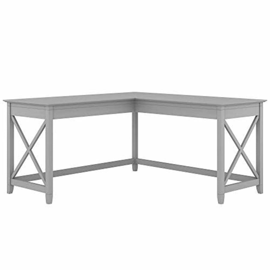 Bush Furniture Key West Modern Farmhouse L-Shaped L Home Office | Corner Desk, 60W, Cape Cod Gray for $209