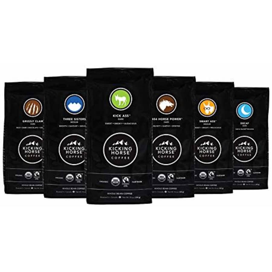 Lavazza Kicking Horse Coffee, Decaf, Swiss Water Process, Dark Roast, Whole Bean, 10 Oz - Certified for $10