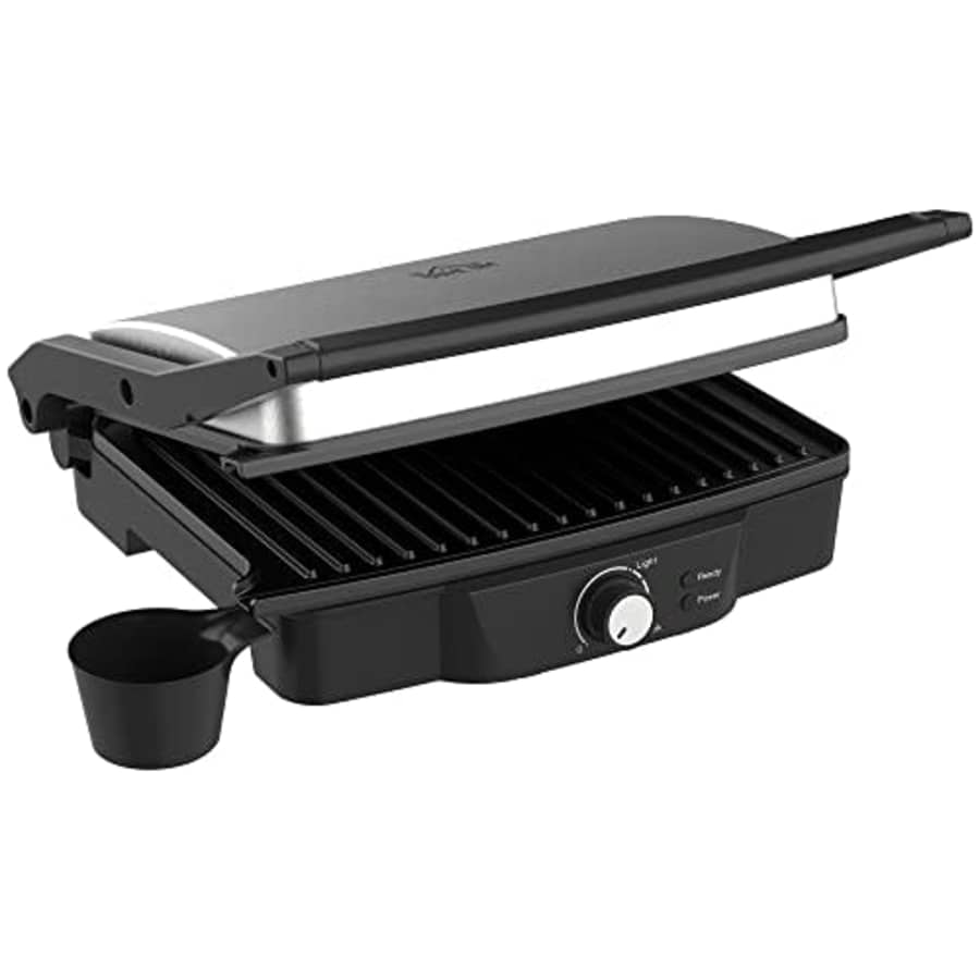 HOMCOM 4 Slice Panini Press Grill, Stainless Steel Sandwich Maker with Non-Stick Double Plates, for $36