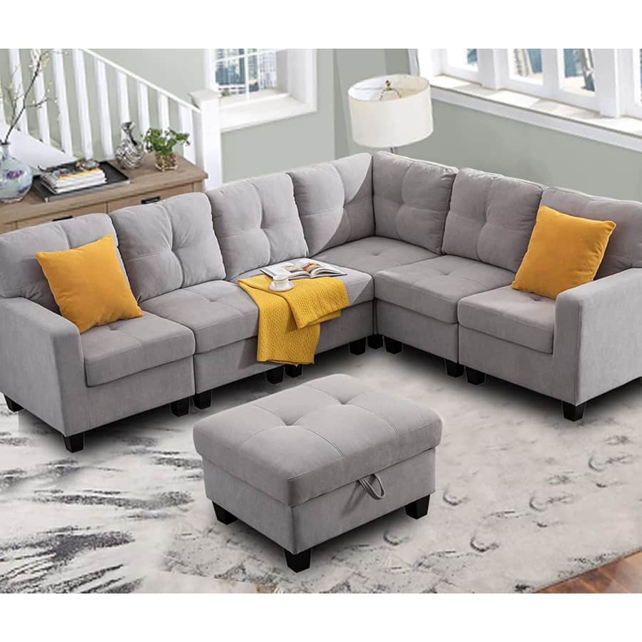 Poplarbox 6-Seat Convertible Sectional Sofa w/ Storage Ottoman for $1,109 Poplarbox 6-Seat Convertible Sectional Sofa w/ Storage Ottoman for $1,109