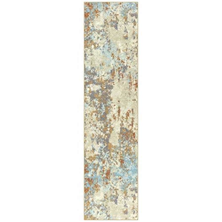 Maples Rugs Southwestern Stone Distressed Abstract Non Slip Runner Rug For Hallway Entry Way Floor for $58