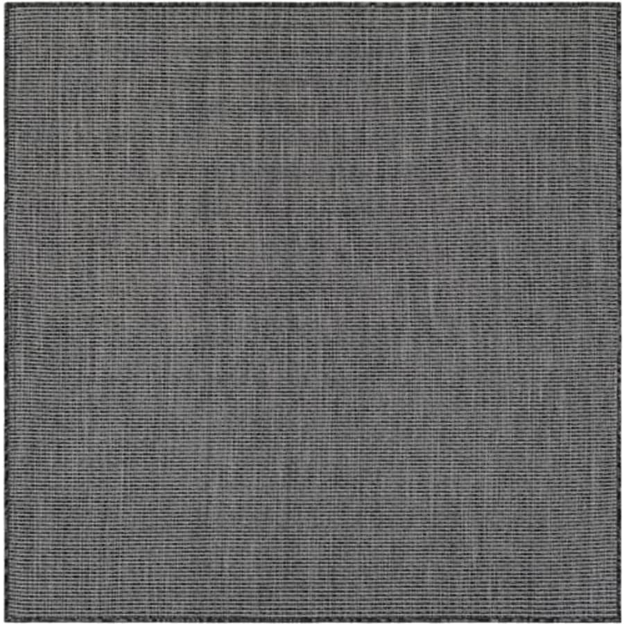 Unique Loom Outdoor Solid Collection Area Rug (5' 3" Square Black/Ivory) for $45 Unique Loom Outdoor Solid Collection Area Rug (5' 3" Square Black/Ivory) for $45