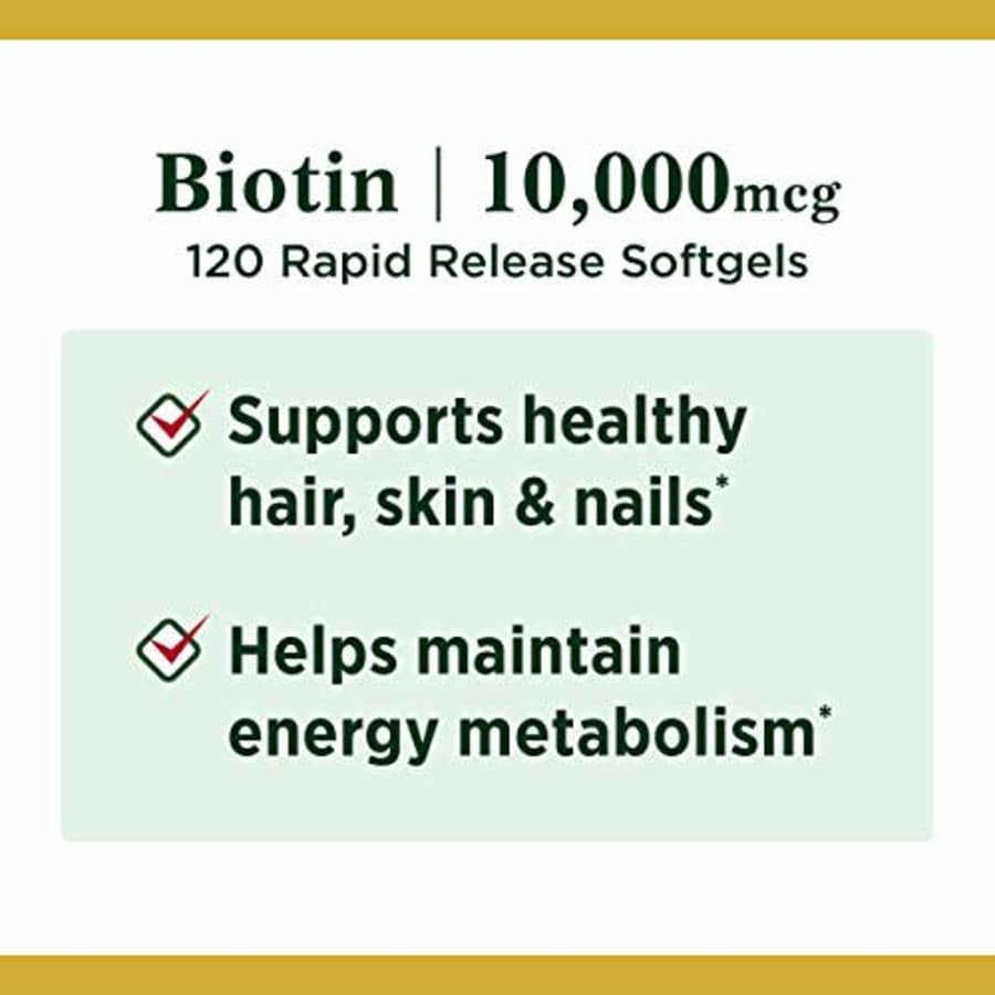 Nature's Bounty Biotin Supplement, Supports Healthy Hair, Skin, and Nails, 10,000 Mcg, 120 Rapid for $9