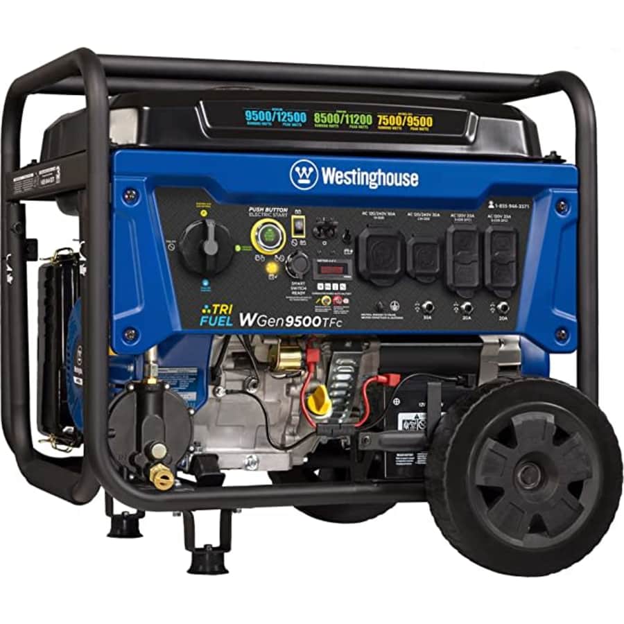 Westinghouse 12500 Peak Watt Tri-Fuel Home Backup Portable Generator for $1,240