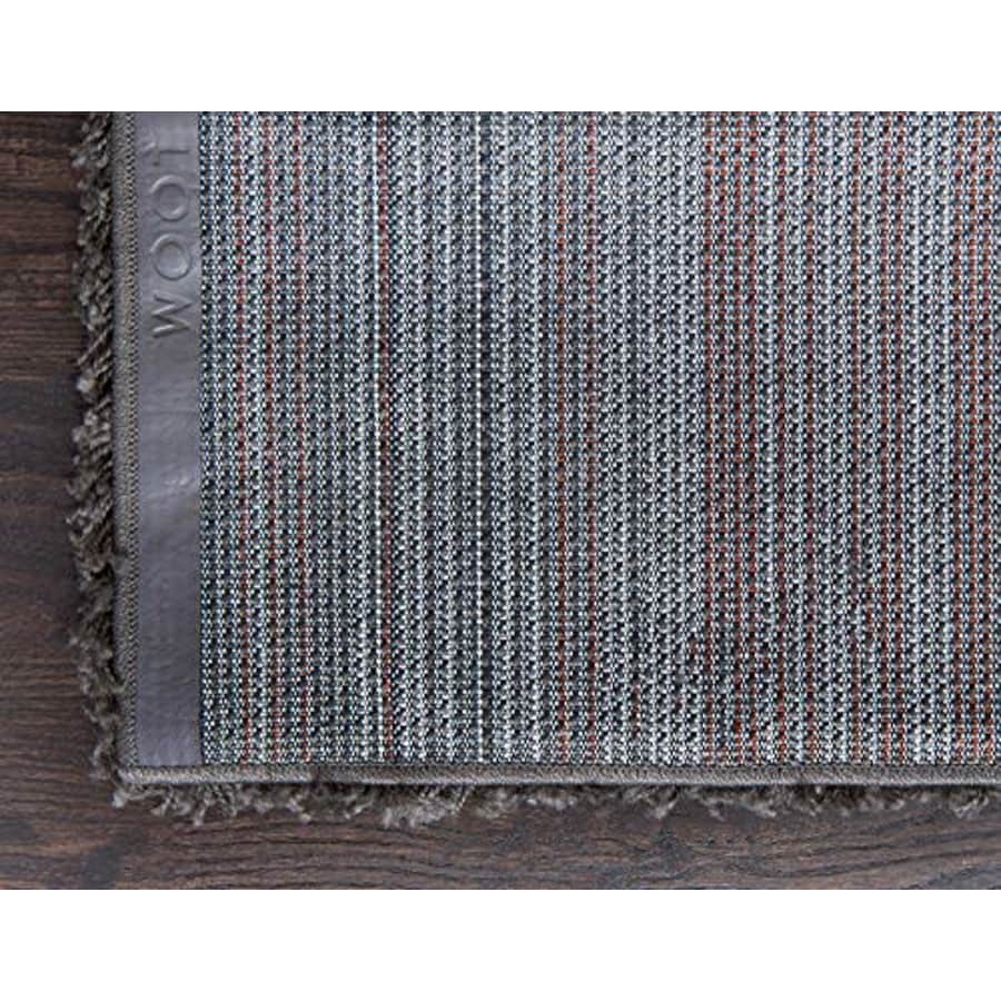 Unique Loom Solo Solid Shag Collection Modern Plush Graphite Gray Area Rug (4' 0 x 6' 0) for $29