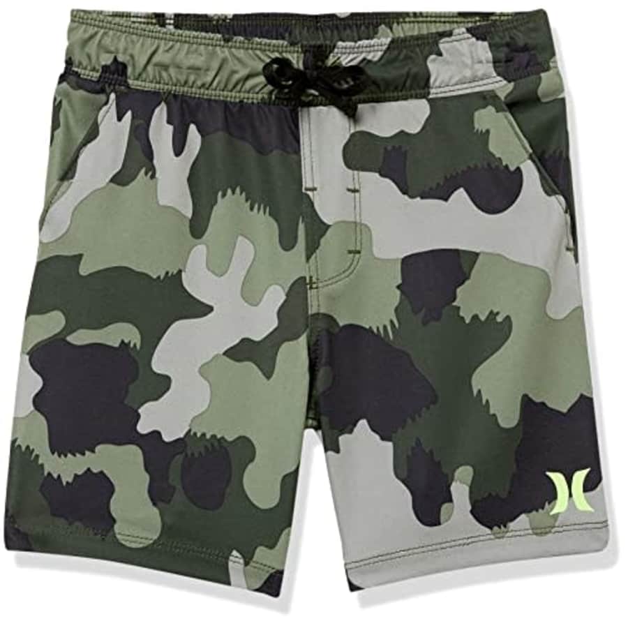 Hurley Boys' Pull On Shorts, Green Camo, 7 for $23