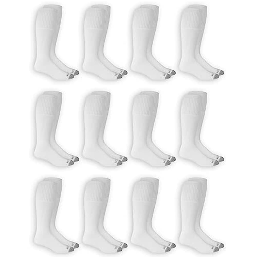 Fruit of the Loom Men's Dual Defense No Show Socks (12 Pack), White for $25
