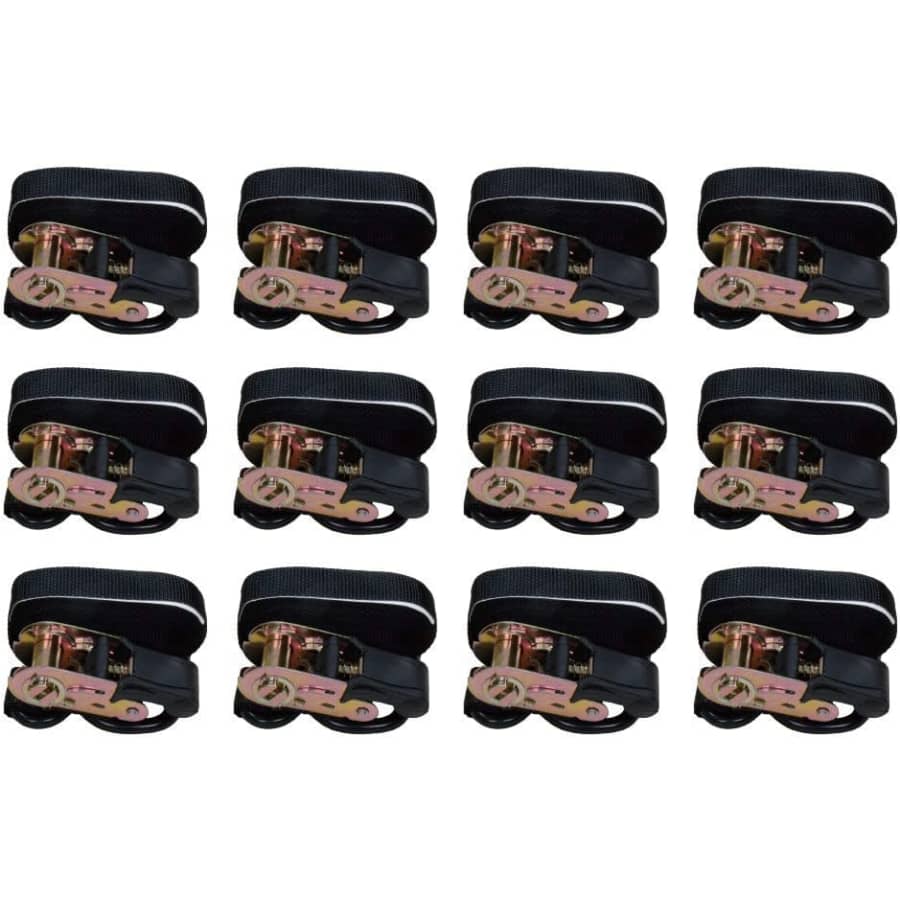 Amazon Basics 15-Foot Ratchet Tie Downs 12-Pack: $25