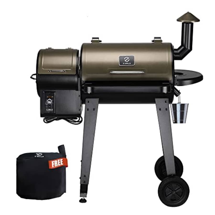 Z GRILLS Wood Pellet Grill Smoker with Rain Cover, 459 sq in Cooking Area for Outdoor BBQ, Smoke, for $409 Z GRILLS Wood Pellet Grill Smoker with Rain Cover, 459 sq in Cooking Area for Outdoor BBQ, Smoke, for $409