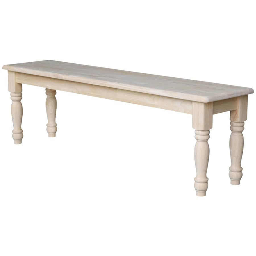 International Concepts Farmhouse 60" Unfinished Solid Hardwood Bench for $159