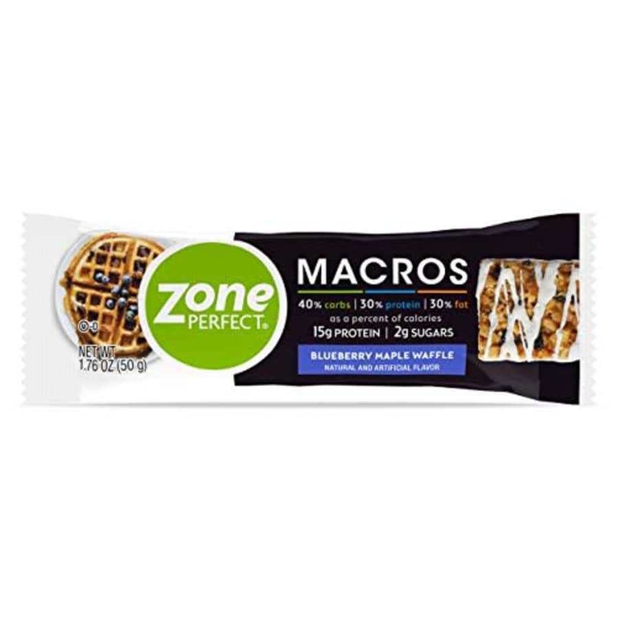 Zone Perfect Macros Protein Bars, Blueberry Maple Waffle, 20 Count for $44 Zone Perfect Macros Protein Bars, Blueberry Maple Waffle, 20 Count for $44