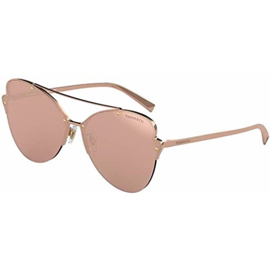 Tiffany & Co. TF3063 - 6105E0 Sunglasses RUBEDO w/ CLEAR MIRROR REAL ROSE GOLD 64mm for $359