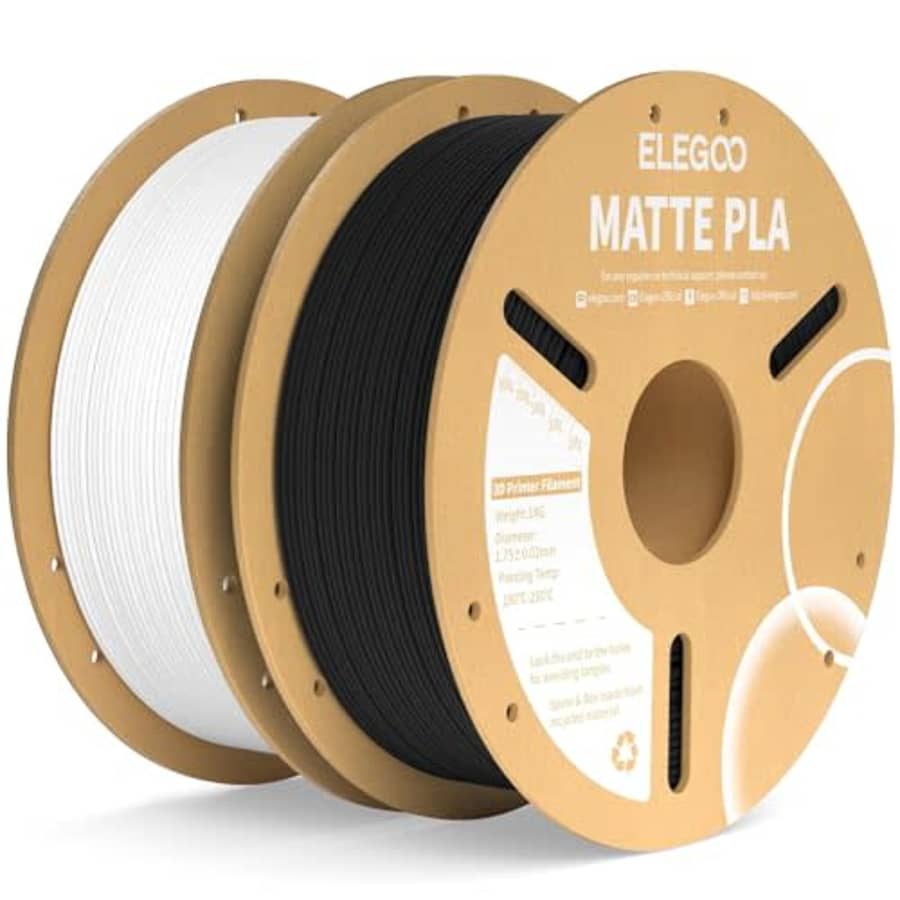 ELEGOO Matte PLA Filament Black & White 2KG, 1.75mm 3D Printer Filament Dimensional Accuracy +/- for $24 ELEGOO Matte PLA Filament Black & White 2KG, 1.75mm 3D Printer Filament Dimensional Accuracy +/- for $24