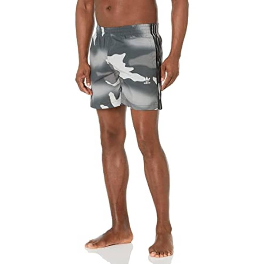 adidas Men's Standard Camouflage Swim Shorts, Black, Small for $13