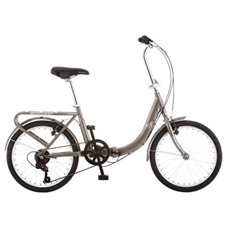 Schwinn Loop Adult Folding Bike, 20-inch Wheels, Rear Carry Rack, Silver for $380