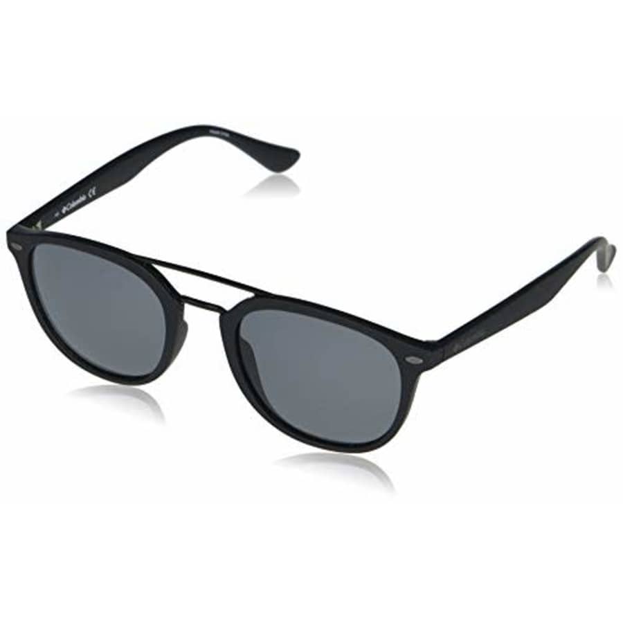 Columbia Firecamp Round Sunglasses, Matte Black/Smoke Polarized, 52 mm for $59
