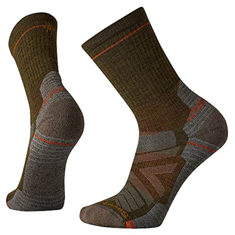 SmartWool Hike Light Cushion Crew Socks, Military Olive, X-Large for $21