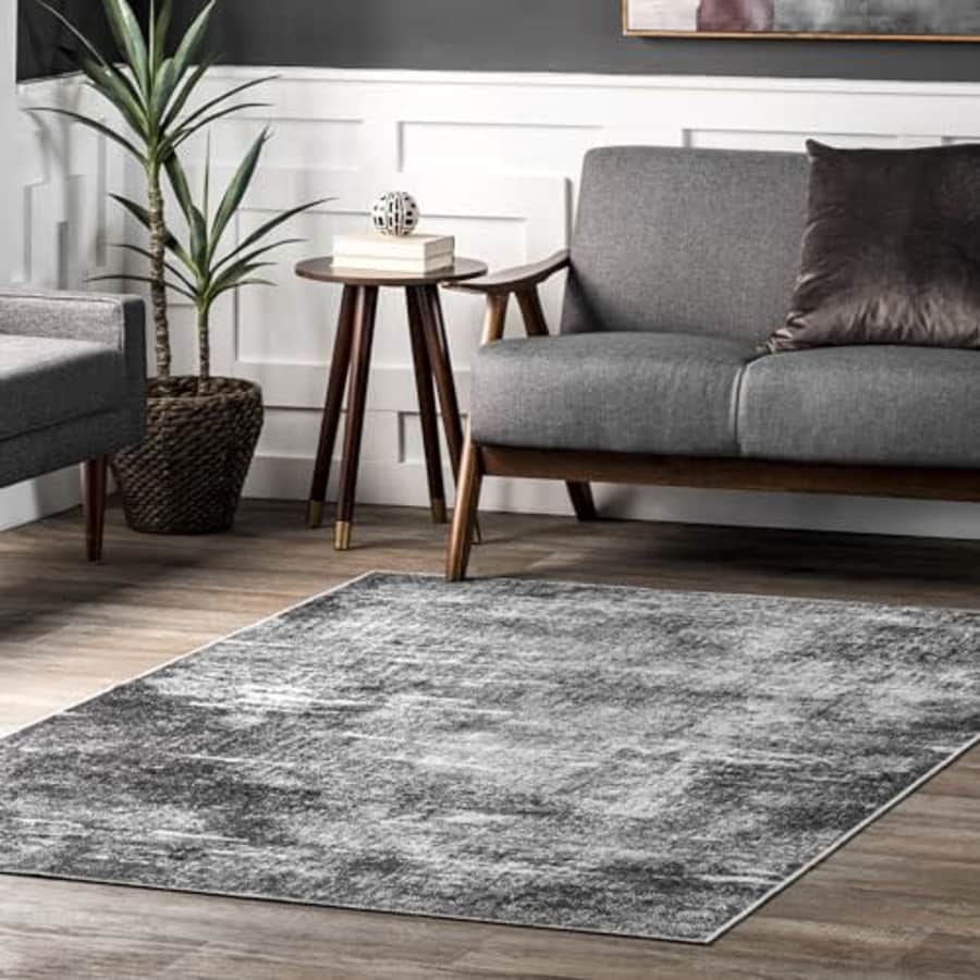 nuLOOM Corinna Modern Abstract Machine Washable Ultra Thin Area Rug, 5' x 8', Charcoal for $60 nuLOOM Corinna Modern Abstract Machine Washable Ultra Thin Area Rug, 5' x 8', Charcoal for $60