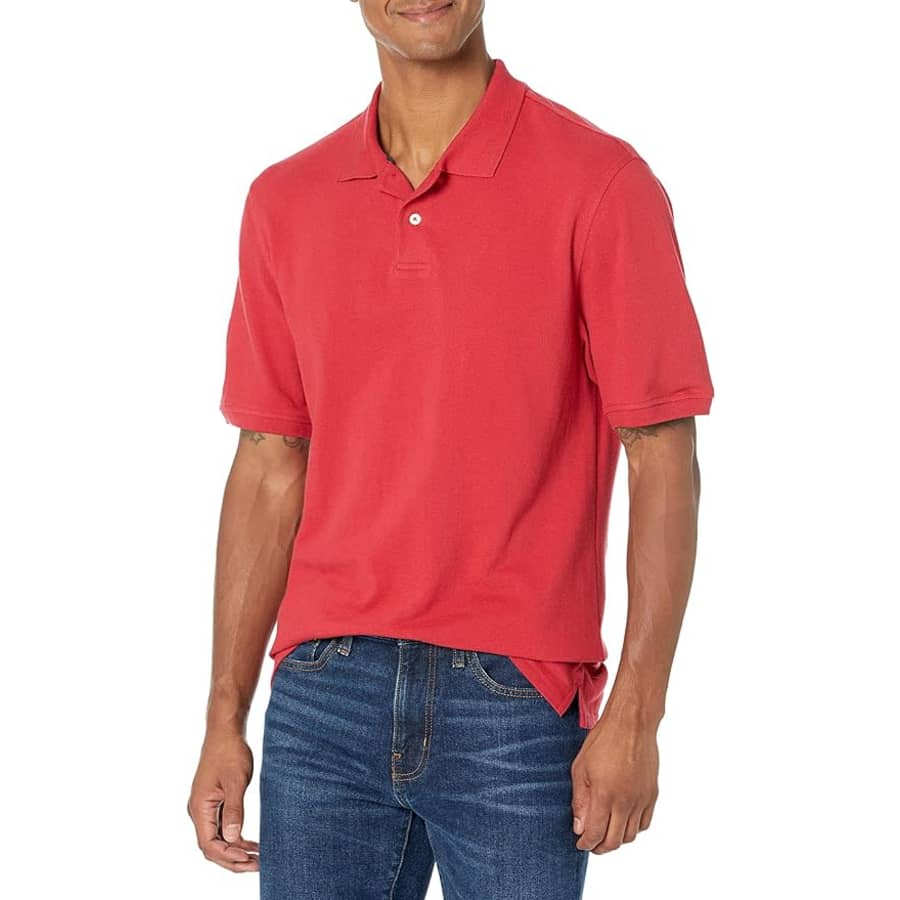 Amazon Essentials Men's Regular-Fit Cotton Pique Polo Shirt for $8 Amazon Essentials Men's Regular-Fit Cotton Pique Polo Shirt for $8