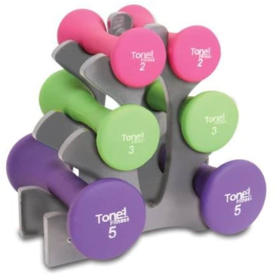 Tone Fitness 20-Pound Hourglass Dumbbell Set for $40 Tone Fitness 20-Pound Hourglass Dumbbell Set for $40