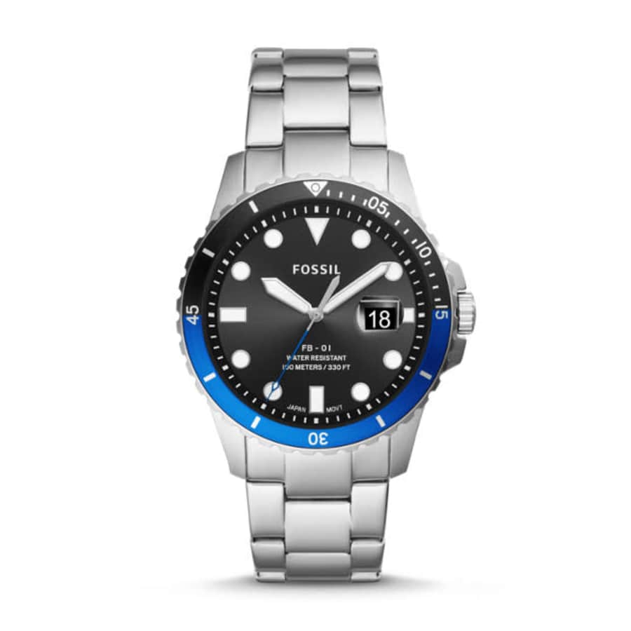 Fossil Men's Three-Hand Stainless Steel Watch w/ Engraving for $65 Fossil Men's Three-Hand Stainless Steel Watch w/ Engraving for $65