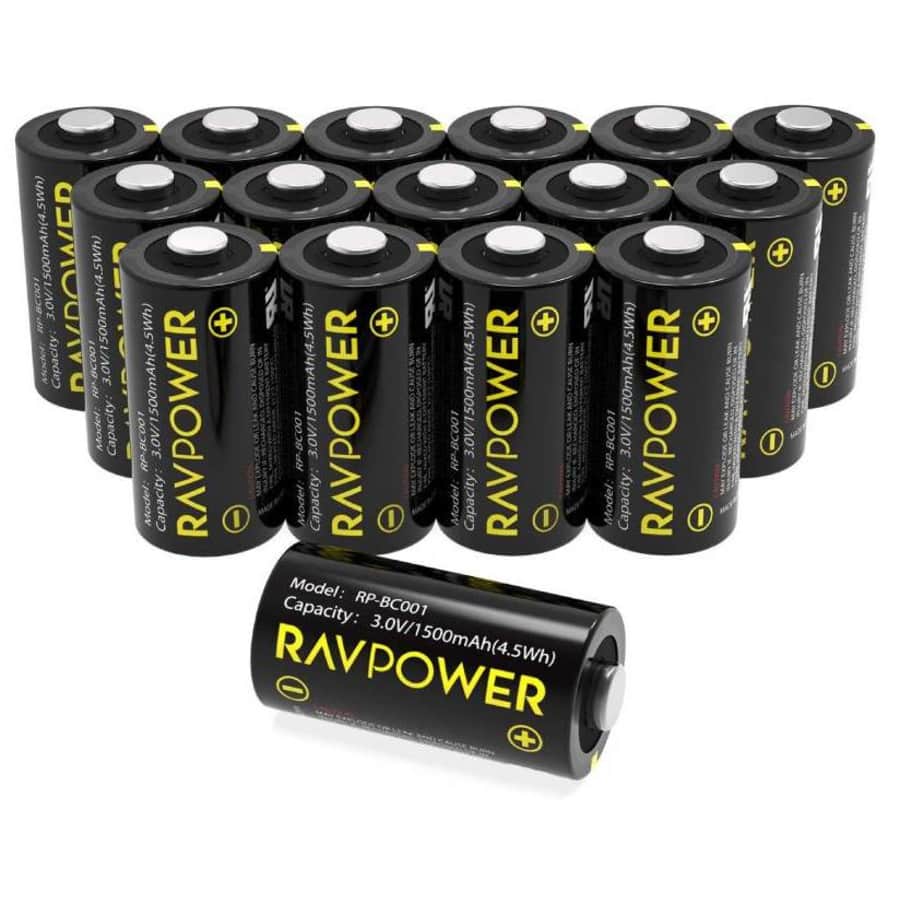 RAVPower CR123A 3V Lithium Battery 16-Pack for $9 RAVPower CR123A 3V Lithium Battery 16-Pack for $9