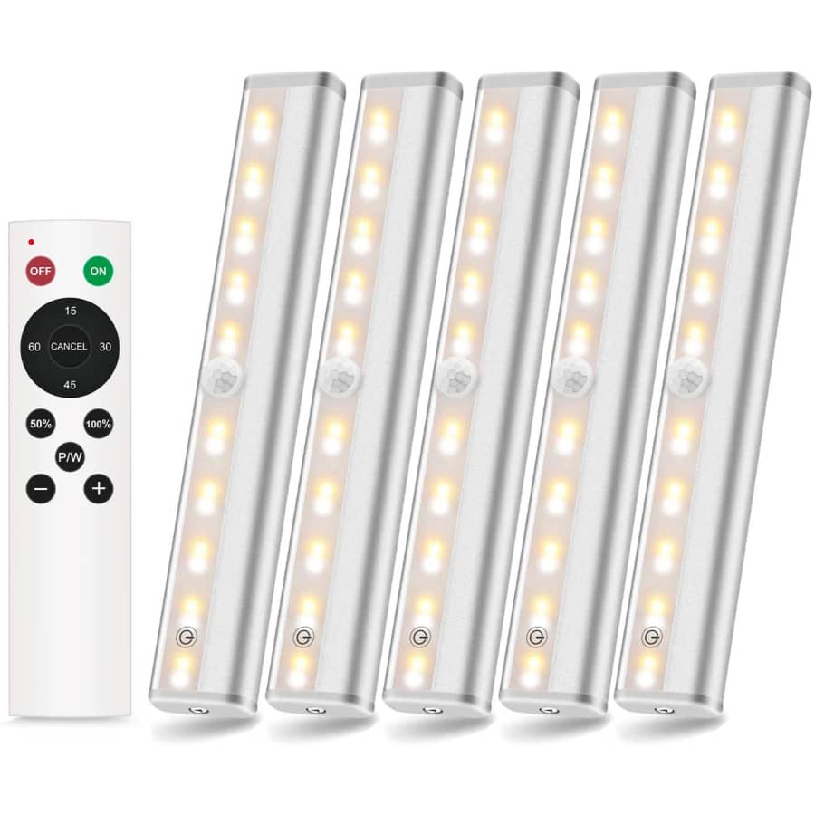 Szokled Wireless LED Under Cabinet Lighting 5-Pack for $24 Szokled Wireless LED Under Cabinet Lighting 5-Pack for $24