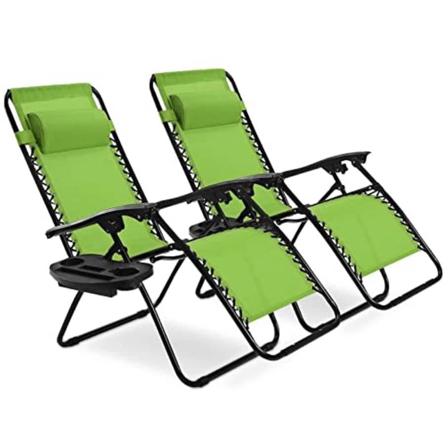 Goplus Zero Gravity Chair, Adjustable Folding Reclining Lounge Chair with Pillow and Cup Holder, for $115